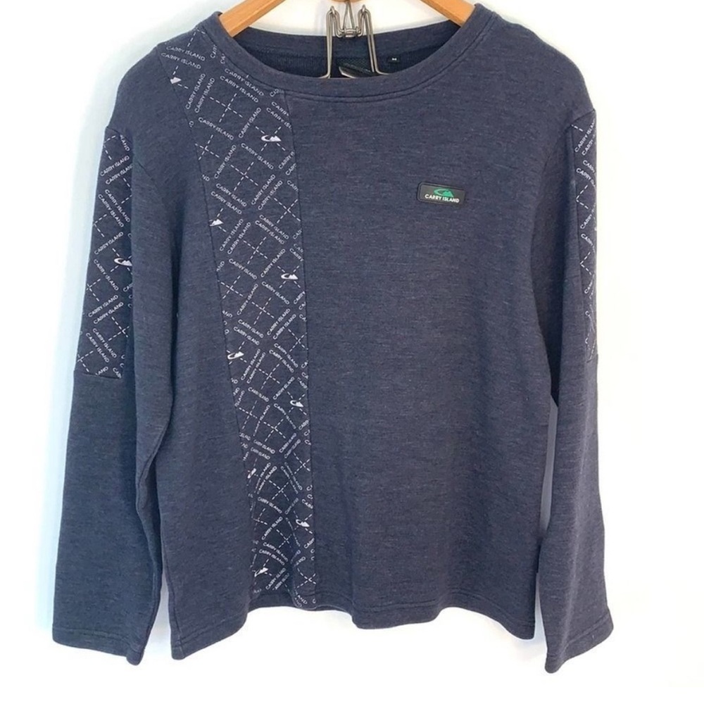 Carry Island Reflective Wear Bluish Gray Crewneck Knit Top Size Medium